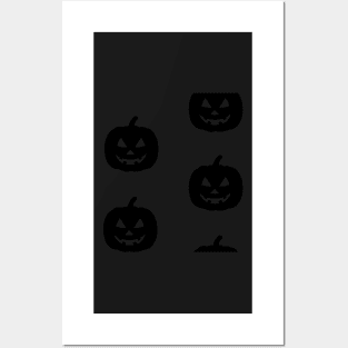 Rotund Jack-O-Lantern Tile (Blue) Posters and Art